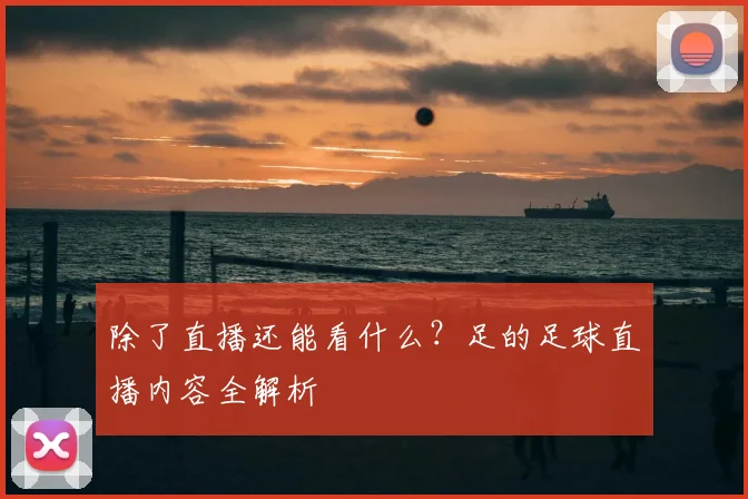 除了直播还能看什么？足的足球直播内容全解析